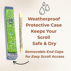 Sparkling Art Glass Mezuzah - Easy Mount Indoor or Outdoor - Weatherproof Metal Case - Gift Box and Non-Kosher Scroll Included - Hand Made in USA - Guaranteed for Life! (Spring Green)