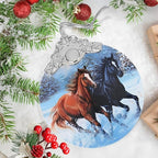 Stained Glass Suncatcher Ornament - Horse Christmas Decorations - Christmas Ornaments for Tree - Holiday Present Ideas - Gift Exchange