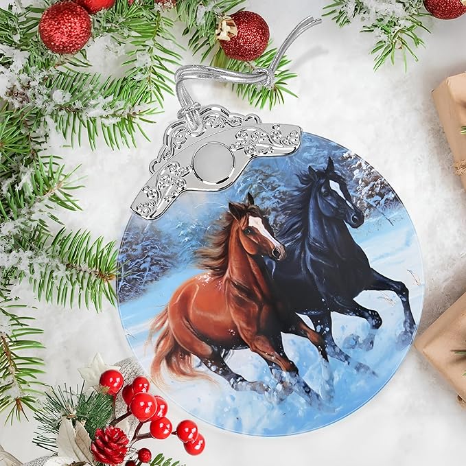 Stained Glass Suncatcher Ornament - Horse Christmas Decorations - Christmas Ornaments for Tree - Holiday Present Ideas - Gift Exchange