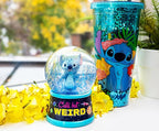 Disney Lilo & Stitch Cute But Weird Light-Up Adult Snow Globe with Swirling Glitter Display Piece | 6 Inches Tall