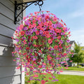 2 Bundles Fake Flowers for Spring Decor, Hanging Artificial Flowers for Outdoors, UV Resistant Spring Floral Stems for Porch, Window and Garden Decoration (2)