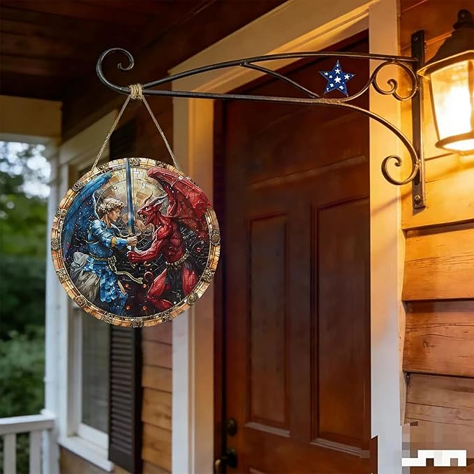 St. Michael San Miguel Arcangel Wall Pediments Home Decor Door Sign Plaques Hanging Pendant Decorations Batter Guard Angel Christian Religious Ornaments (L)