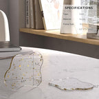 Acrylic Coaster Decorative Plates, Irregular Bar Drink Coaster, Clear Cloud Shape Coffee Cup Coaster, Perfect for Tabletop Protection and Accessories Display.(Gold)