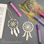 Framendino, 40 Pack Wooden DIY Dream Catchers Kits Decorative Hanging Ornaments to Paint for Home Tree Decor