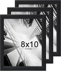 KTKDE 8x10 Picture Frame Set of 3,black Wooden frames, Vertical & Horizontal Wall Hanging for Wall or Tapletop Display,Studio Gallery Photo Frame for Photos, Posters & Art Prints