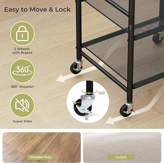 Small Clothes Rack with 3 Shelves, 72 Inches Tall Coat Garment Rack with Wheels, Display Clothing Racks for Hanging Clothes for Entryway, Hallway, Bedroom, Office, Living Room, Black