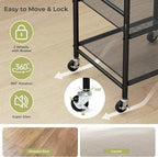 Small Clothes Rack with 3 Shelves, 72 Inches Tall Coat Garment Rack with Wheels, Display Clothing Racks for Hanging Clothes for Entryway, Hallway, Bedroom, Office, Living Room, Black