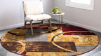 Unique Loom Barista Collection Area Rug - Kouillou (6' 1" Round, Multi/ Brown)