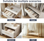 DIMJ Sock Organizer Drawer Organizer - Closet Organization and Storage, Underwear Drawer Organizer for Storing Socks, Handkerchiefs, Ties, Belts, Beige