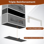 2 Packs 5-Tier Over the Door Organizer with 10 Side Mesh Pockets, 48 lbs Load Capacity, 3 Hooks Design, Hanging Storage Organizer with Clear Windows for Bathroom, Bedroom, Nursery, Kitchen-Grey
