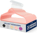 SereneLife 30 Pcs Pink Velvet Clothes Hangers - Non-Slip, Heavy Duty Hanger Set with 360° Swivel Hook, 10 lbs Weight Capacity, Lightweight, Ultra-Thin, Wrinkle-Free, Perfect for Closet Organization
