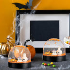 Halloween Snow Globe Craft Kit - 8 Set DIY Plastic Snow Globe Craft with Mini Resin Ghost Haunted House, Make Your Own Party Decor with Glitter for Classroom Activity Gifts (Halloween)