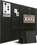 WALLHERO Vision Board - Large Cork Board for Walls 59" x 36", Black Bulletin Board | 15 Pack Felt Wall Tiles | Cork Boards for Office Pin Board Tack Board Cork Boards