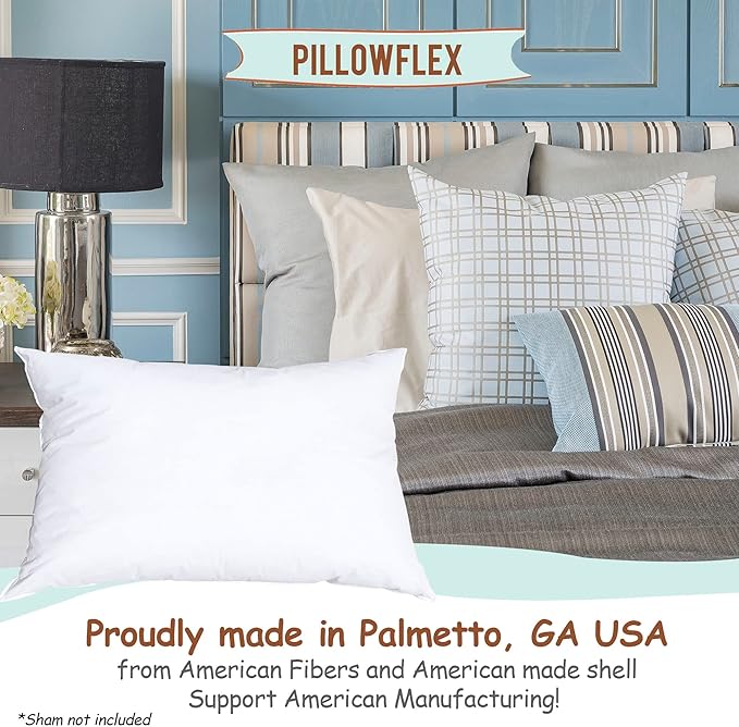 Pillowflex Synthetic Down Pillow Insert - 22x38 Down Alternative Pillow, Ultra Soft Oversized King Bed Sleeping Pillow, Large Rectangle Sham - 1 Decorative Pillow Form