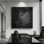 Extra Large Framed Black Abstract Wall Art for Living Room, Modern Square Canvas Painting Artwork for Walls, Minimalist Dark Moody Pictures for Bedroom Dining Room Hallway Office Wall Decor, 48x48 In