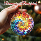 Christmas Ornaments, 2.8 Inch Ceramic Hanging Ornament, Christmas Tree Decorations, Holiday Decorations, Holiday Ornaments, Holiday Party Gifts, and Xmas Gift Ideas - Rainbow Spiral