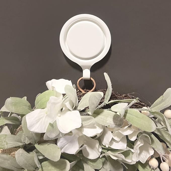 Haute Decor Attract Pinch-Free Magnetic Wreath Hanger (White) - 1 Pack - for Metal Doors and Surfaces