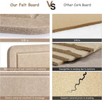 Foldable Large Bulletin Board, 72x48 Inches Cork Board Alternative, Large Felt Board Decorative Pin Board for Wall, Foldable Photo Board Self-Adhesive Vision Board with 36 Pushpins Khaki