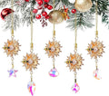 5Pcs Crystal Suncatchers Glass Prisms Christmas Tree Decorations Gold Flower Bee Hanging Crystal Ornament Wedding Party Home Decor