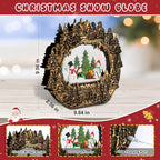 Christmas Snow Globe Lantern Water Glittering Lantern with Snowman 8 Music Songs & 6H Timer Christmas Snow Globes USB & Battery Operated for Christmas Festival Decorations Gifts (Bridge-Snowman)
