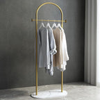 Freestanding Clothing Rack with Marble Base,Modern Gold Arch Garment Rack for Small Spaces,Sturdy Metal Coat Rack,Clothes Racks for Hanging Clothes in Bedroom,Closet,Entryway,Boutique Display