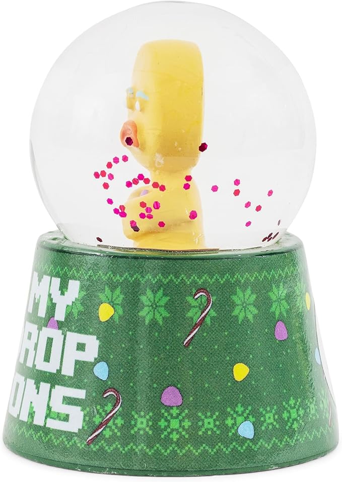 Shrek Gingy Not My Gumdrop Buttons Mini Light-Up Snow Globe with Swirling Glitter Display | 3 Inches Tall