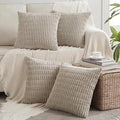 Fancy Homi 4 Packs Decorative Throw Pillow Covers for Living Room Couch Bed, Modern Farmhouse Boho Home Décor Accent Cushion Case, 14" x 14", Taupe