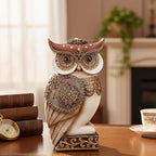 Owl Statue for Home Decor Accents, Shelf Bookshelf Table Office Living Room Decor Owl Figurine, Ideal Gifts for Bird Lovers, Antique Golden Color