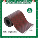 Iceyyyy 4 Pcs Christmas Village Reddish Brown Brick Road-39 x 3.5 Inch Cuttable Christmas Village Landscape Road-Miniature Xmas Village Accessories for Home Garden Street Landscape Decorations