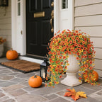 Artificial Hanging Flowers for Outdoors Fake Plants Decoration, 2 Packs Faux Silk Daisy Flower Realistic Outdoor Flowers UV Resistant Porch Patio Window Yard Indoor Spring Decor(Yellow Orange)