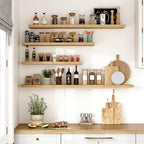 Vivelove 10" Deep Floating Shelves with Invisible Brackets, 30" Wall Shelves for Bathroom Bedroom Kitchen Living Room Laundry Room, Modern Rustic Shelves for Home Decor, 30"x10.2"x1.5", Set of 2, Oak