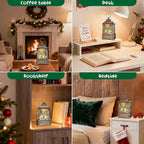 Christmas Snow Globes Lantern, Santa Claus & Train Christmas Decorations Indoor, 6H Timer Battery & USB Powered Light Up Musical Snow Globes for Kids Women Adults Gift Thanksgiving Home Decor