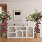 Bougainvillea Artificial Tree with Flowers (5.4FT-65 Inch) UV- Resistance Faux Blooming Flower Outdoor/Indoor Tree Front Porch Plants, Home, Office, Living Room Decor