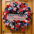 250th Anniversary Patriotic Wreath, 1776-2026 American Independence Day Wreath,16 in Red White Blue Front Door Wreath, Indoor Outdoor Home Decor for 4th of July, Memorial Day, Veterans Day (D)