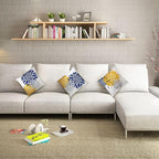 Flower Throw Pillow Covers 18x18 Set of 2, Flowers Pillow Cushion Cases, Modern Decorative Square Pillowcases for Sofa Couch Bedroom Living Room Car (18X18in Set of 2, Beige Flower) (2QE3005)