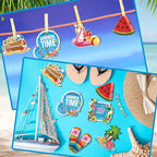 Sintuff 36 Pieces Summer Tree Ornaments Beach Wooden Hanging Ornaments Summer Tree Decorations Hawaiian Pendant Watermelon Flamingo Decorations for Luau Seaside Party Supplies