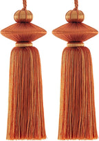 2 Pcs Decorative Tassels for Home Decor, Elegant Lamp Tassels & Door Tassels, Soft Silk-Look Hanging Tassel Accent for Table Lamps, Cabinets & Interior Styling, 4.3 Inch Tassel Ornament (Red)