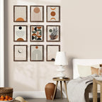 Vittanly 8x10 Picture Frames Set of 9, Shatter Resistant Plexiglass, Display 5x7 Pictures with Mat or 8x10 without Mat, Photo Frames for Wall or Tabletop, Engineered Wood, Brown