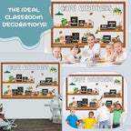 Pajean Cafe Kindness Bulletin Board Set Plant Coffee Motivational Classroom Decorations Bookshelf Reading Bulletin Board Inspirational Cutouts for Back to School Library Decor Office Supplies