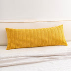 Aegero Corduroy Decorative Throw Pillow Covers 14x36 Inch Soft Striped Pillow Covers Modern Farmhouse Home Decor for Sofa Living Room Couch Bed（Yellow）