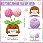 Wavwavw 6 Pcs Christian Gift for Women Inspirational Religious Gifts Positive Faith Scripture Crochet Handmade Bible Verse Crochet Doll with Prayer Card for Vbs Church(Tulip)