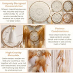 Dream Catcher Boho Macrame Wall Art - 31" Large Feather Dreamcatchers for Bedroom Moon Wall Decor by Native American for Women, Teen Girls