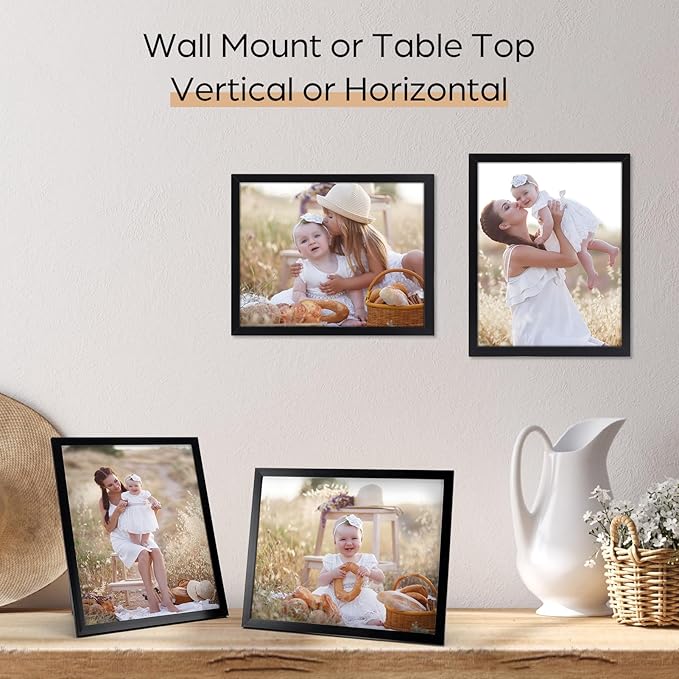 Giftgarden 8x10 Picture Frame Set of 18, Lightweight 8 by 10 Frames Bulk for Gallery Wall Photo Hanging and Tabletop Display, Black