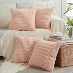 Fancy Homi 4 Packs Decorative Throw Pillow Covers for Living Room Couch Bed, Modern Farmhouse Boho Home Décor Accent Cushion Case, 16" x 16", Blush Pink