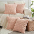 Fancy Homi 4 Packs Decorative Throw Pillow Covers for Living Room Couch Bed, Modern Farmhouse Boho Home Décor Accent Cushion Case, 24" x 24", Blush Pink