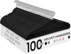 SONGMICS Velvet Hangers 100 Pack, Non-Slip Clothes Hangers with Shoulder Notches, Pants Bar, 360° Swivel Hook, Space-Saving, for Closet, Ink Black UCRF029B010