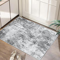 Ciicool Modern Abstract Area Rug 2x3 Washable Small Entryway Rugs, Non-Slip Low Pile Throw Rug Mat, Foldable Thin Kitchen Bathroom Rug, Grey Floor Carpet for Entrance Living Room Indoor Doormat