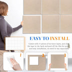 DOLLAR BOSS Large Cork Board for Wall 48" x 36" x 0.5" Bulletin Board 12 Packs Corkboard Tiles Self Adhesive Felt Wall Tiles for Office Home School, Latte
