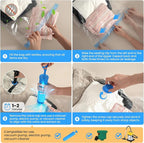 6Pack Thickened Space Saver Vacuum Storage Bags for Clothes with Hand Pump, (2 Jumbo+2 Large+2 Medium) Vacuum Sealed Bags for Clothing, Comforters and Blankets