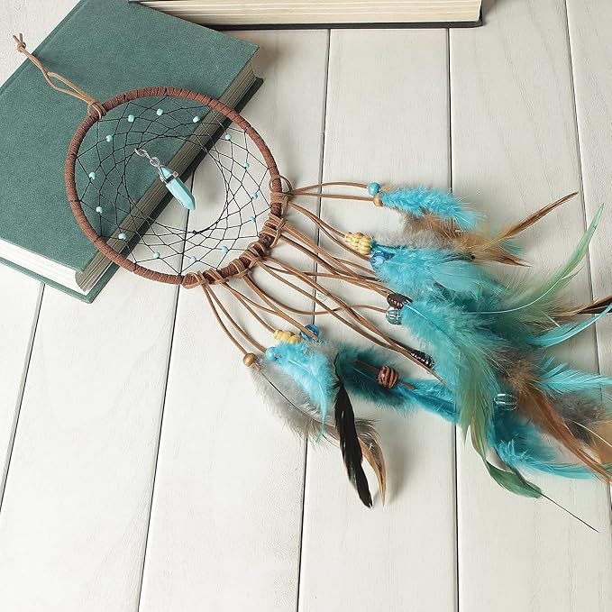 DIY Dream Catcher Kit - Making Dream Catcher Supplies Craft Kit, Handmade Wall Decor for Bedroom, Living Room, Wedding and Party Decoration (Turquoise)